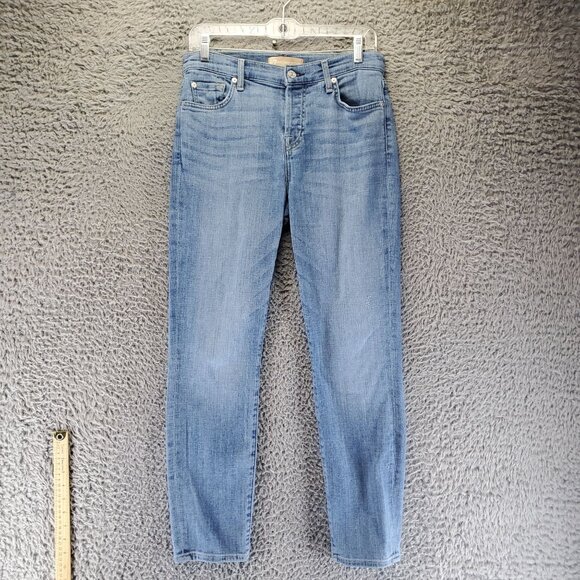 7 For All Mankind Jeans Womens 26 Blue Josefina Luxe Vintage Button Fly Ankle - Picture 1 of 16